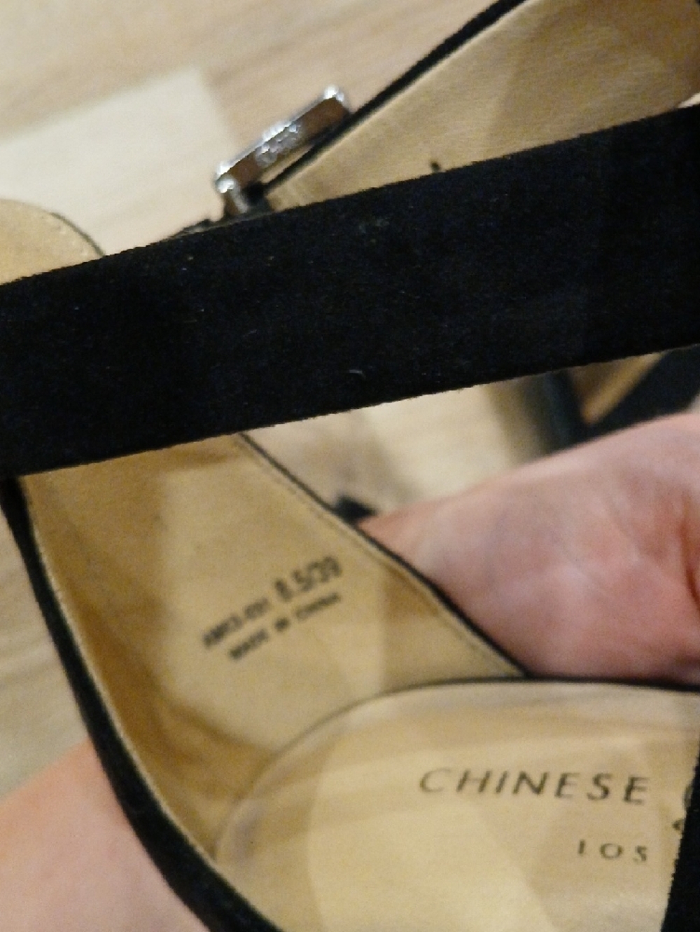 Chinese Laundry Black Suede Multi-Strap Block Heels 8.5 - Picture 7 of 7